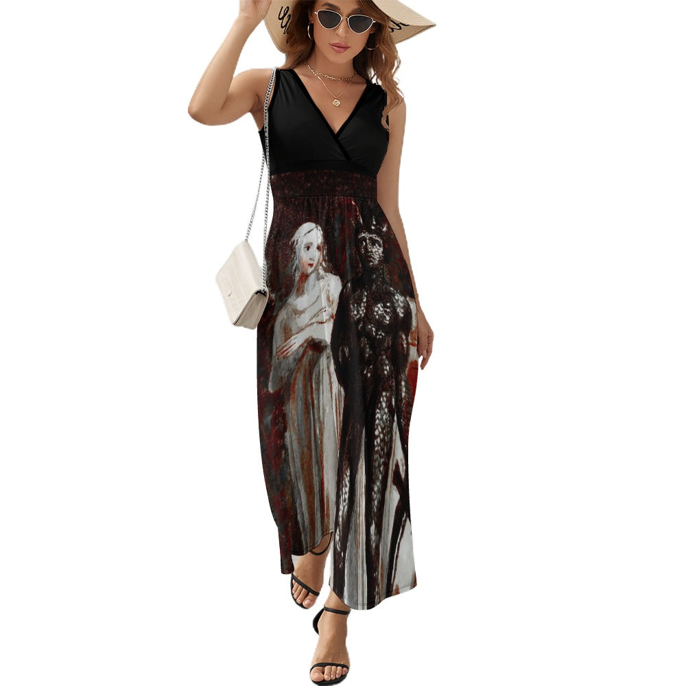 Women’s Ancient Art V-Neck Maxi Dresses