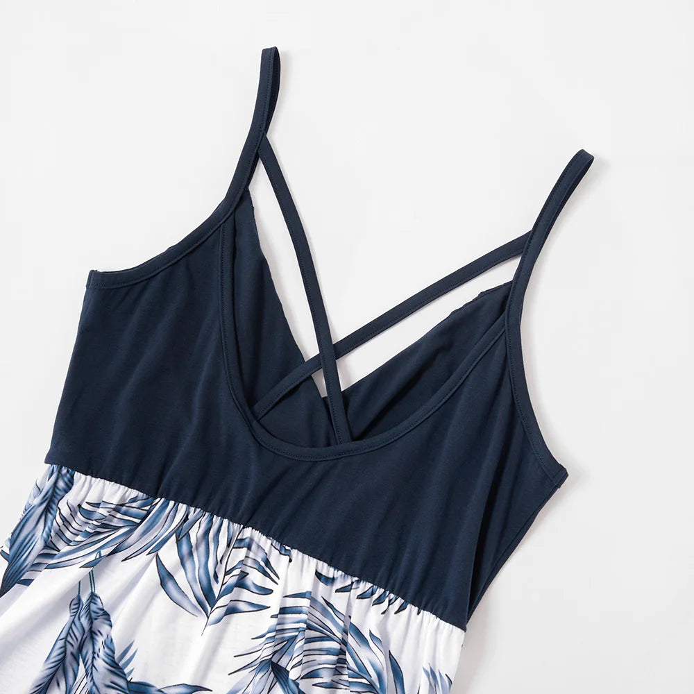 Family Matching! Floral Blue & White Tropical Dresses, Rompers, & T-Shirts
