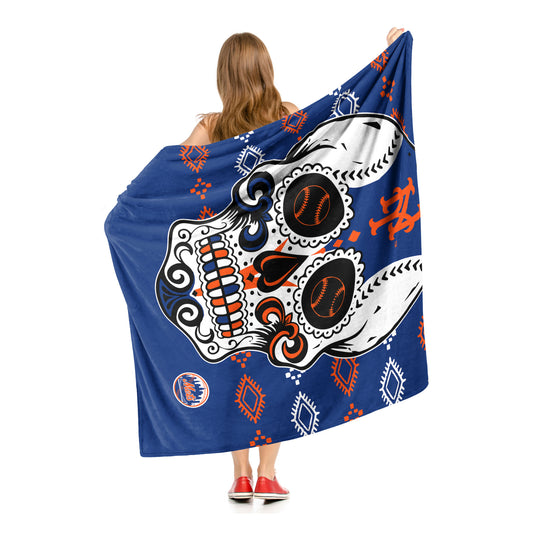 CANDY SKULL - METS Silk Touch Throw 50"x60"