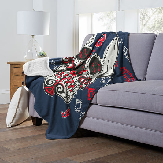 CANDY SKULL - RED SOX Silk Touch Sherpa Blanket 50"x60"