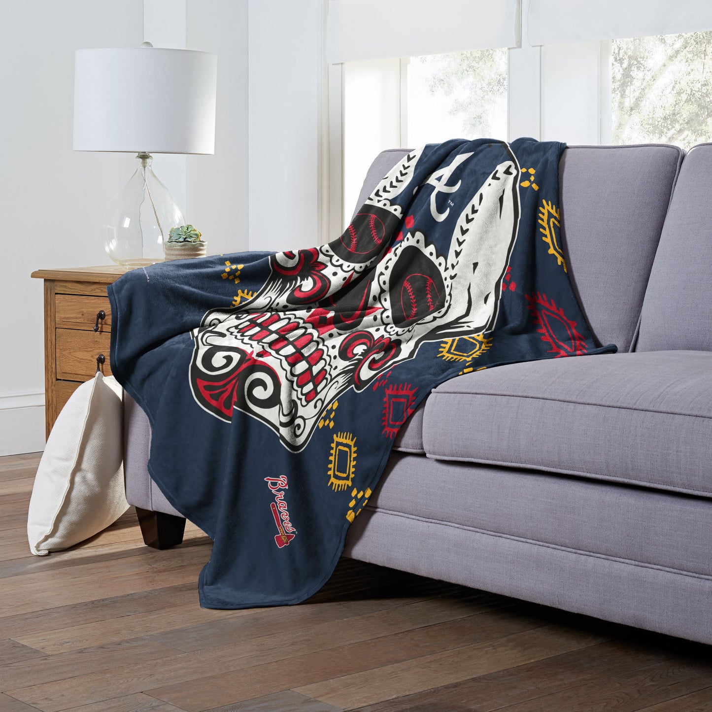 CANDY SKULL - BRAVES Silk Touch Throw 50"x60"