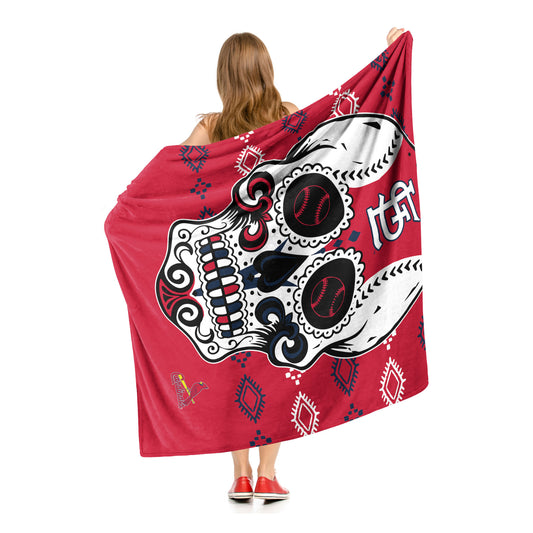 CANDY SKULL - CARDINALS Silk Touch Throw 50"x60"