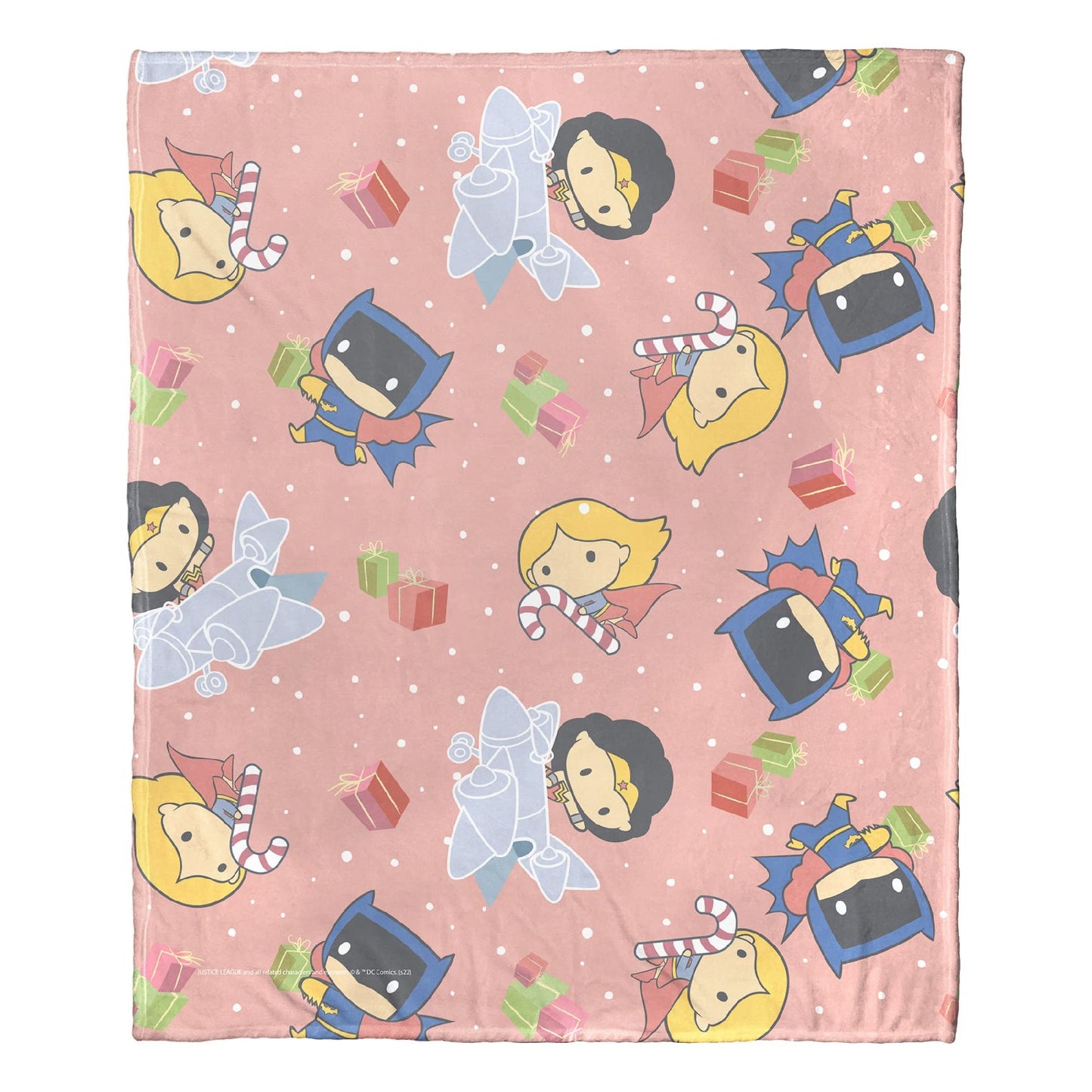 DC Comics Justice League Silk Touch Throw Blanket 50"x60", Deck the Halls