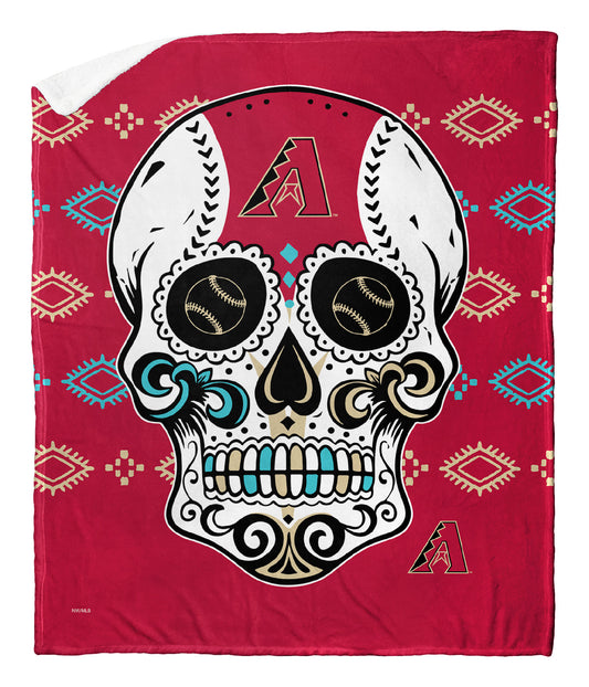 CANDY SKULL - DBACKS Silk Touch Sherpa Blanket 50"x60"
