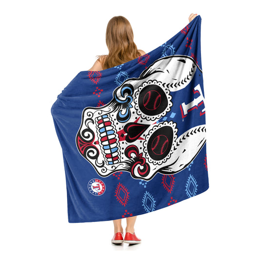 CANDY SKULL - RANGERS Silk Touch Throw 50"x60"