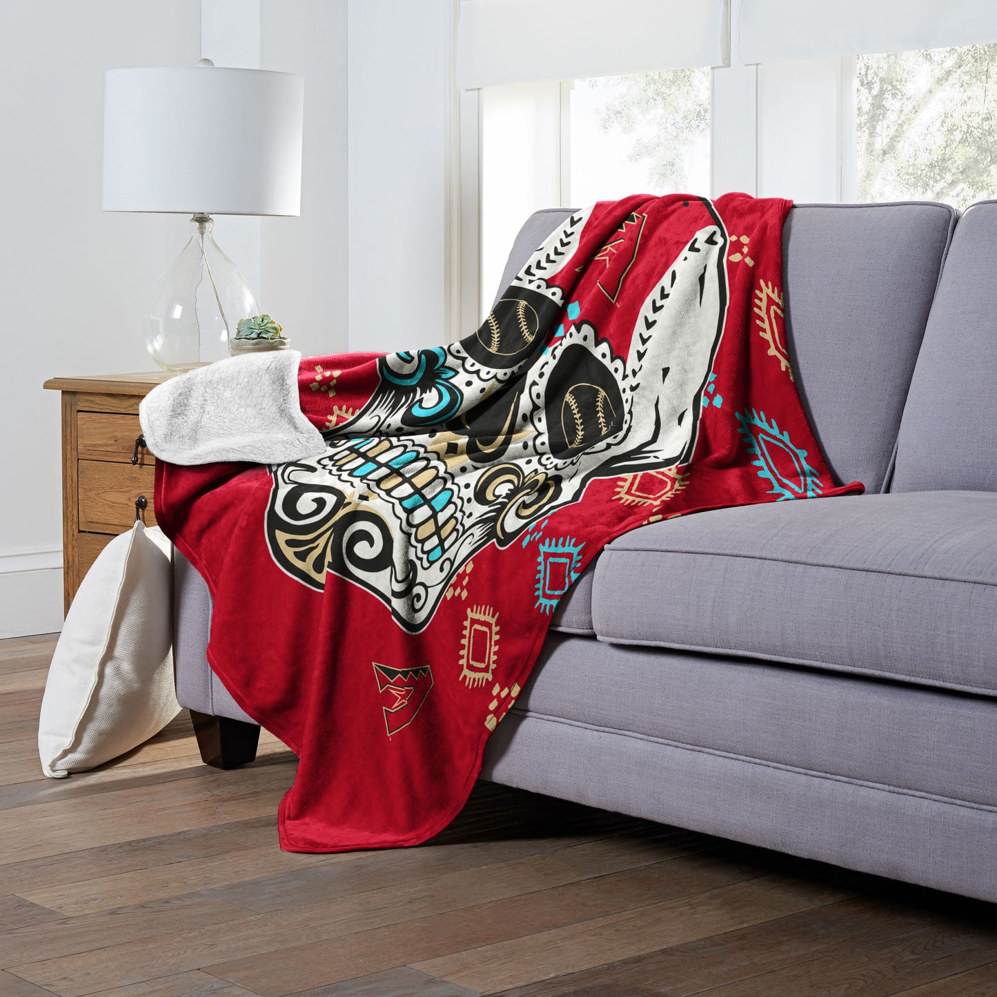 CANDY SKULL - DBACKS Silk Touch Sherpa Blanket 50"x60"
