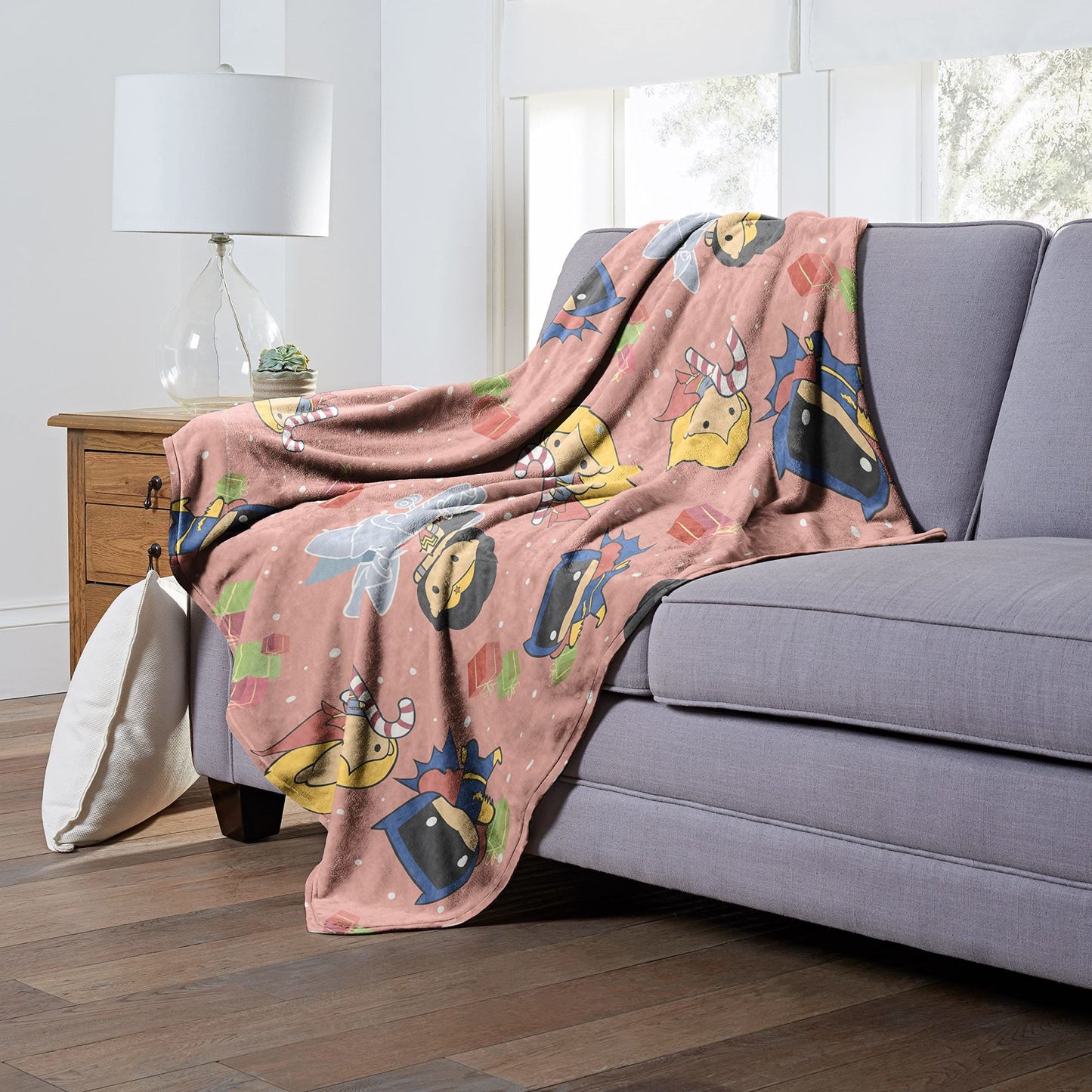 DC Comics Justice League Silk Touch Throw Blanket 50"x60", Deck the Halls