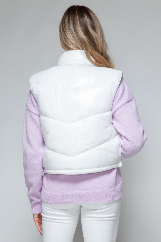 Zip Up Turtleneck Quilted Vest