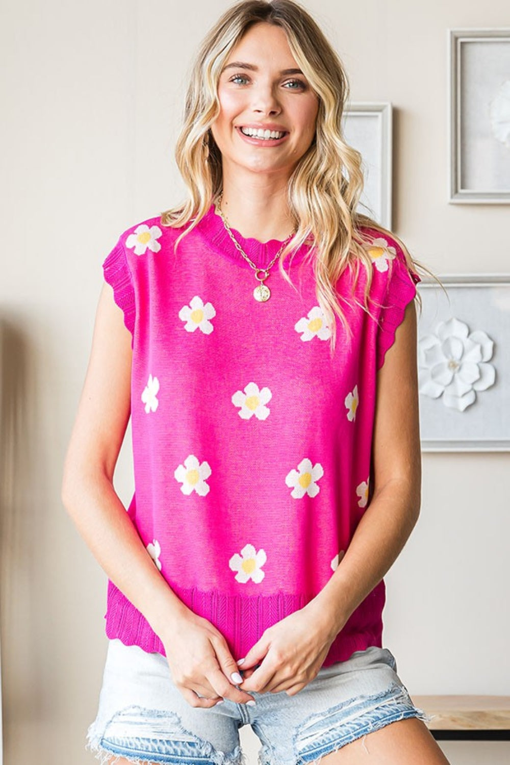 Flower Round Neck Sweater