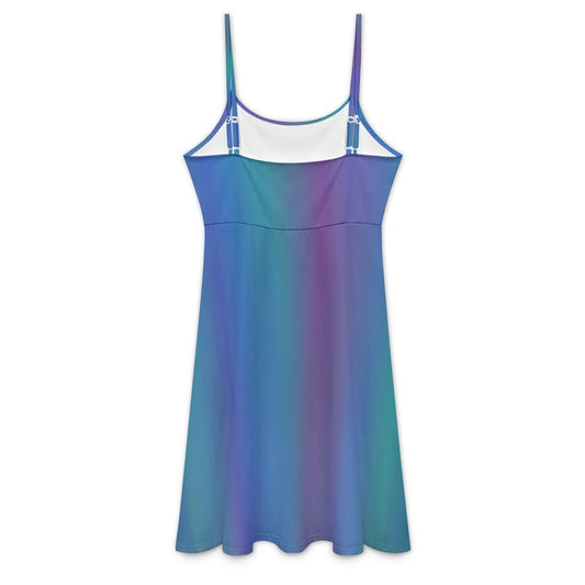 Women’s Multicolor Rainbow Sleeveless Strap Mini Dresses