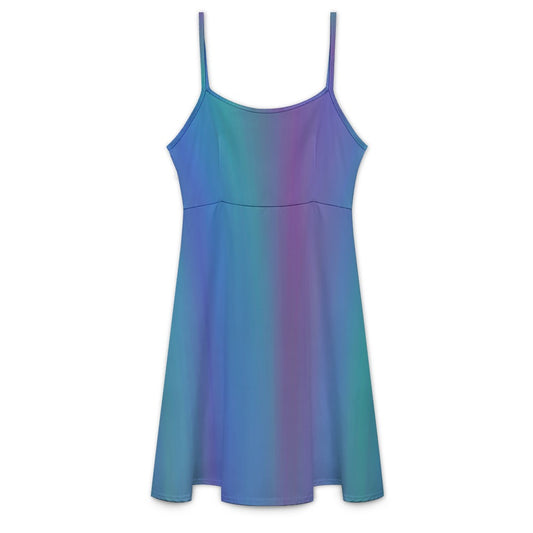 Women’s Multicolor Rainbow Sleeveless Strap Mini Dresses