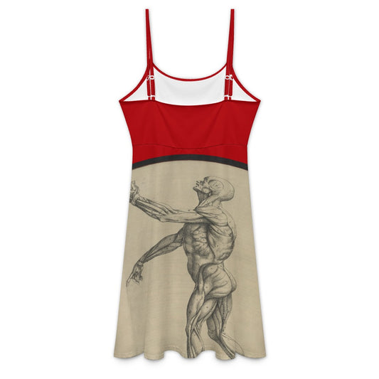 Ancient Art Anatomy Sleeveless Strap Mini Dresses