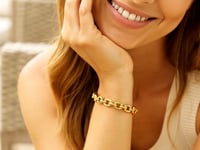 14k Yellow Gold Polished Oval Link Bracelet