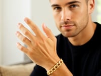 14k Yellow Gold Solid Curb Bracelet 12.18mm