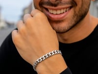 5.5mm 14k White Gold Miami Cuban Semi Solid Bracelet