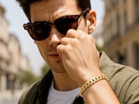 14k Yellow Gold High Polish Modern Lite Edge Bracelet (8.00 mm)