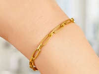 14k Yellow Gold Alternating Paperclip Bracelet (2.8mm)