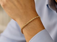 3.0mm 14k Yellow Gold Solid Rope Bracelet