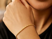 Lite Rope Chain Bracelet in 10k Yellow Gold (2.5 mm)