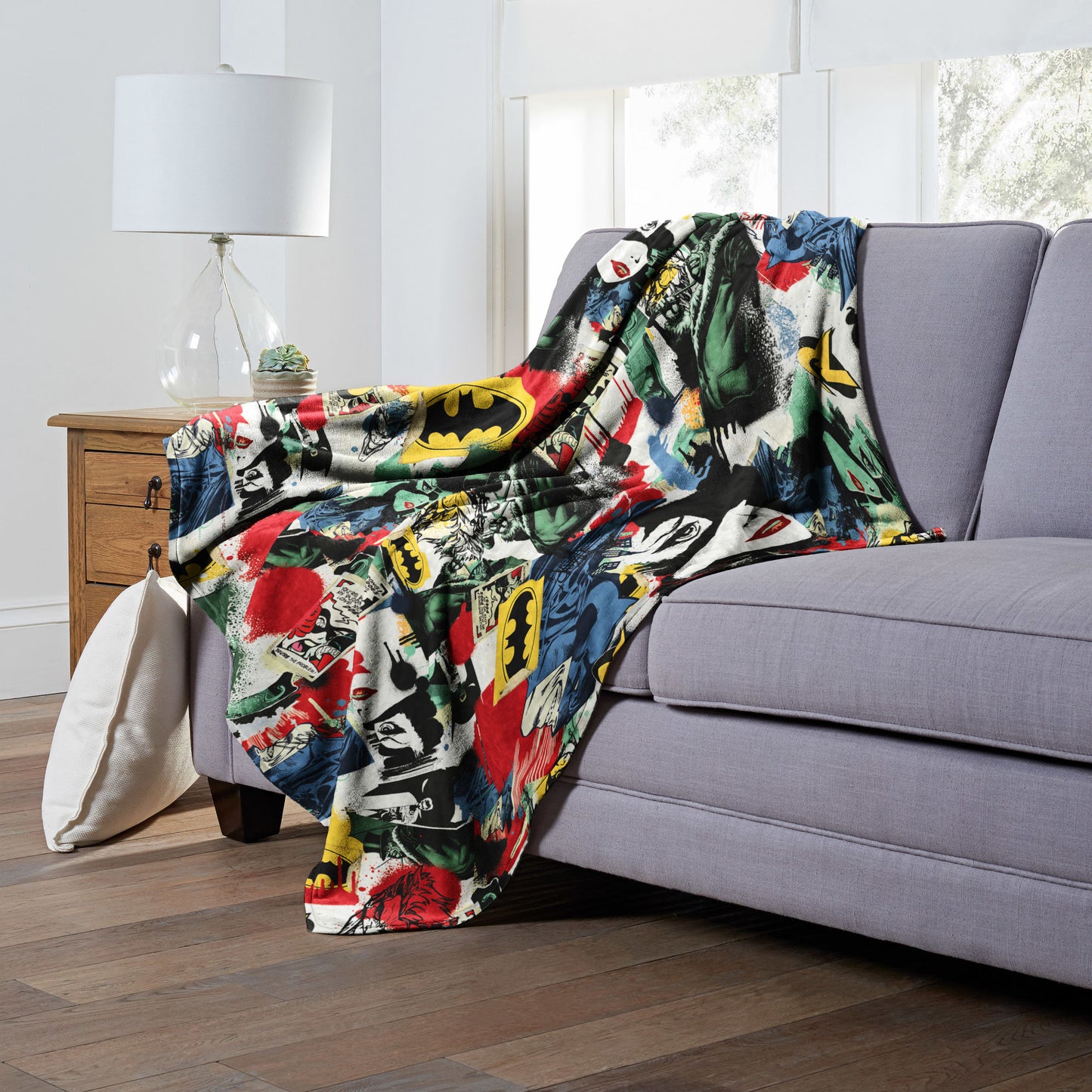 DC Comics Batman Sticker Collage Throw Blanket 50"x60"