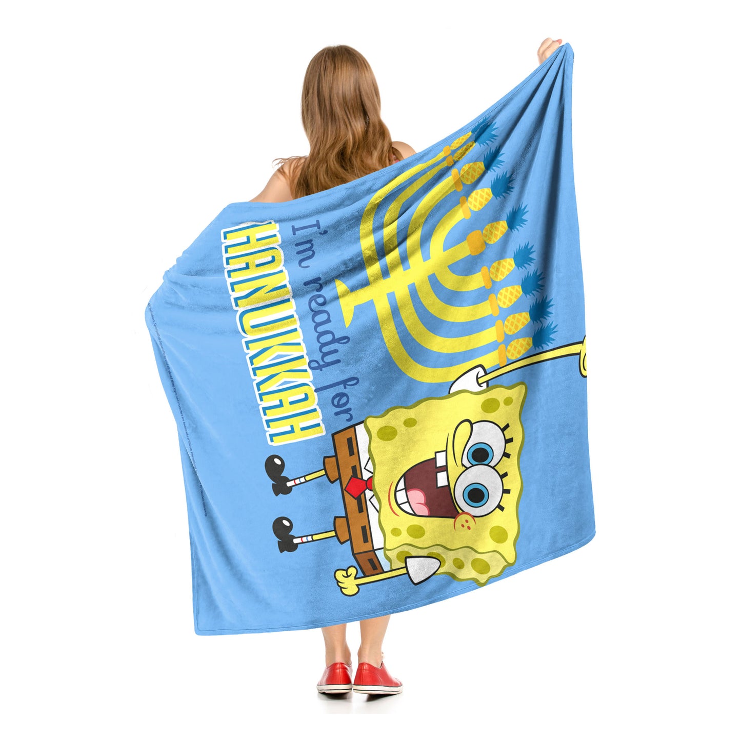 SpongeBob, I'm Ready for Hanukkah Throw Blanket 50"x60"