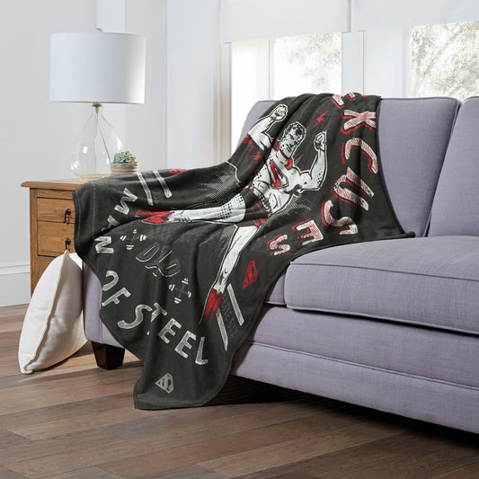 DC Superman, Stronger Than Excuses Throw Blanket 50"x60"