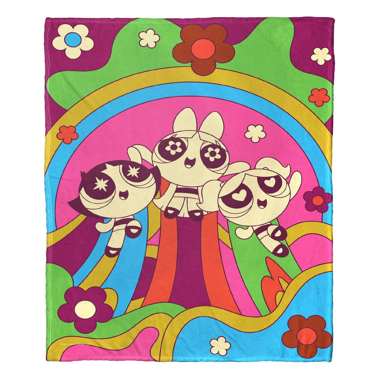 POWERPUFF GIRLS, 70s Style Puffs, Silk Touch Throw Blanket, 50"x60"