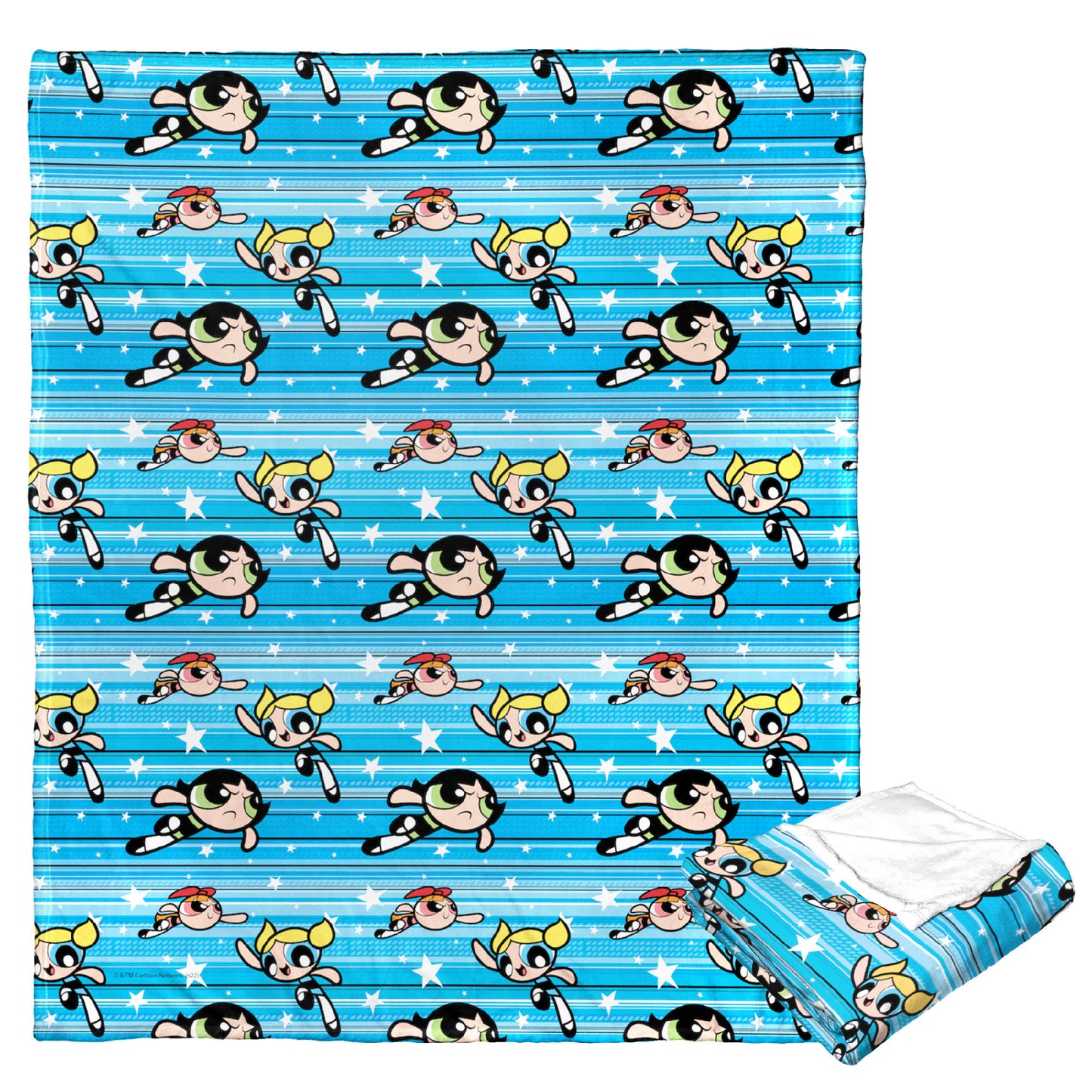 POWERPUFF GIRLS Flying Fast Throw Blanket 50"x60"