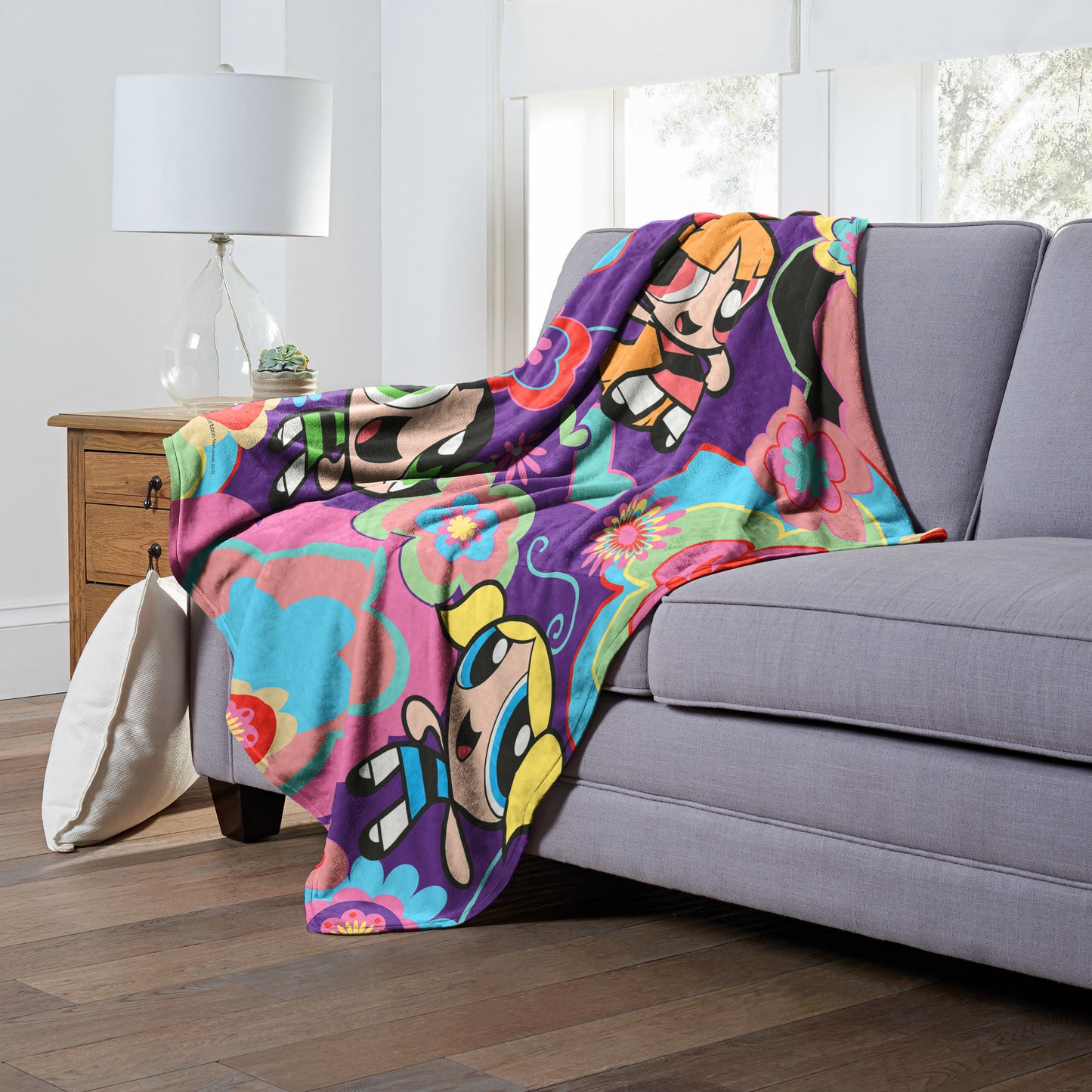 POWERPUFF GIRLS, Flower Exploosion, Silk Touch Throw Blanket, 50"x60"