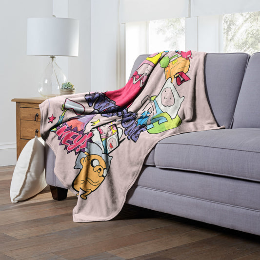 Adventure Time Awesome Together Throw Blanket 50"x60"