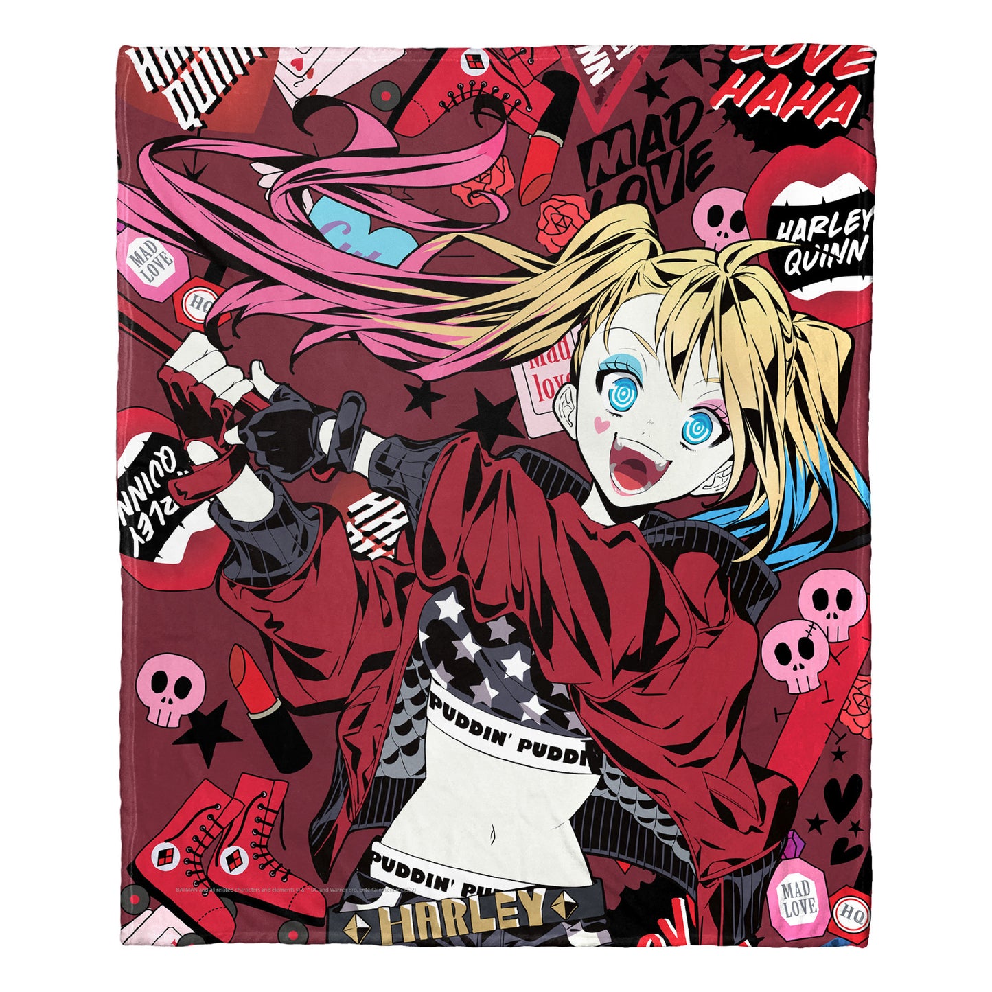 DC Comics Batman Harley's Crazy Throw Blanket 50"x60"