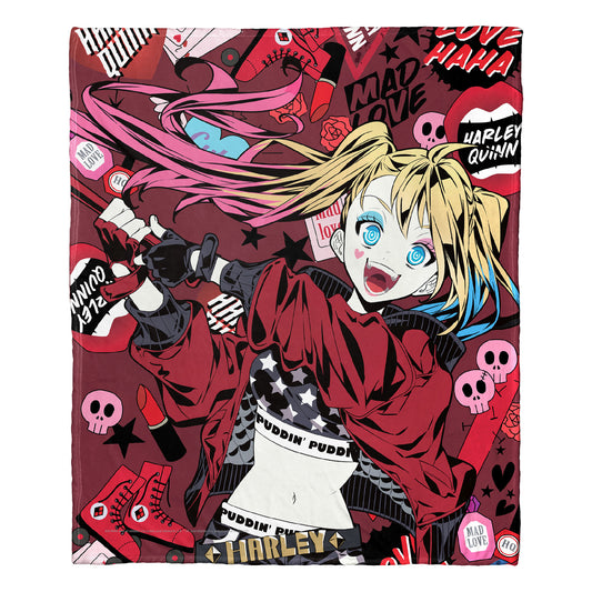 DC Comics Batman Harley's Crazy Throw Blanket 50"x60"