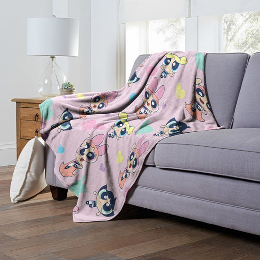 POWERPUFF GIRLS, Raindow Power, Silk Touch Throw Blanket, 50"x60"