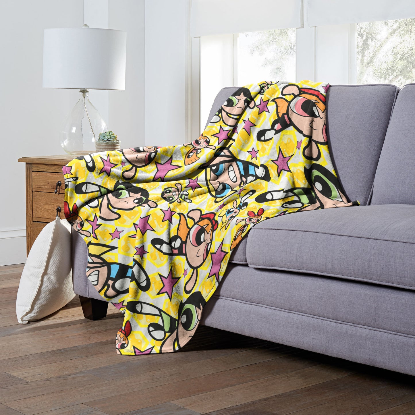 POWERPUFF GIRLS Fighting Crime Throw Blanket 50"x60"