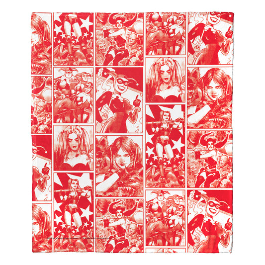 DC Comics Batman Harley Collage Throw Blanket 50"x60"