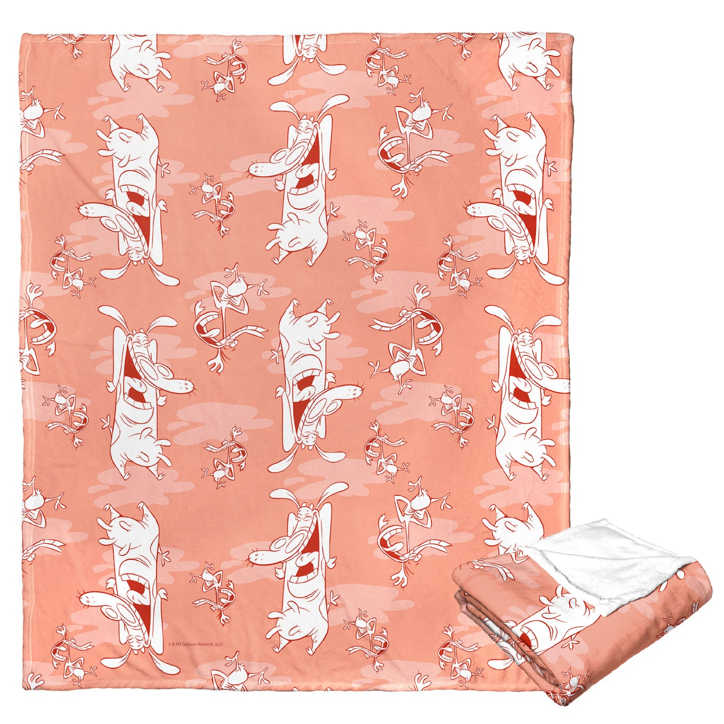 Cartoon Network's Cow & Chicken Cow & Chicken Repeat Throw Blanket 50"x60"