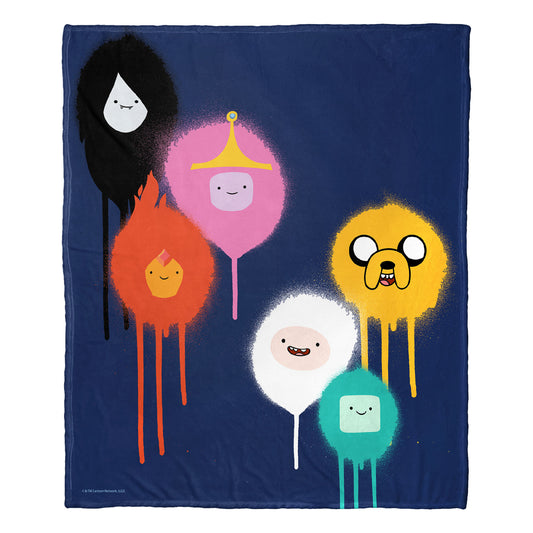Adventure Time Spray Painted Group Throw Blanket 50"x60"