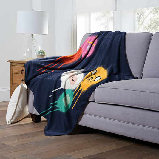 Adventure Time Spray Painted Group Throw Blanket 50"x60"