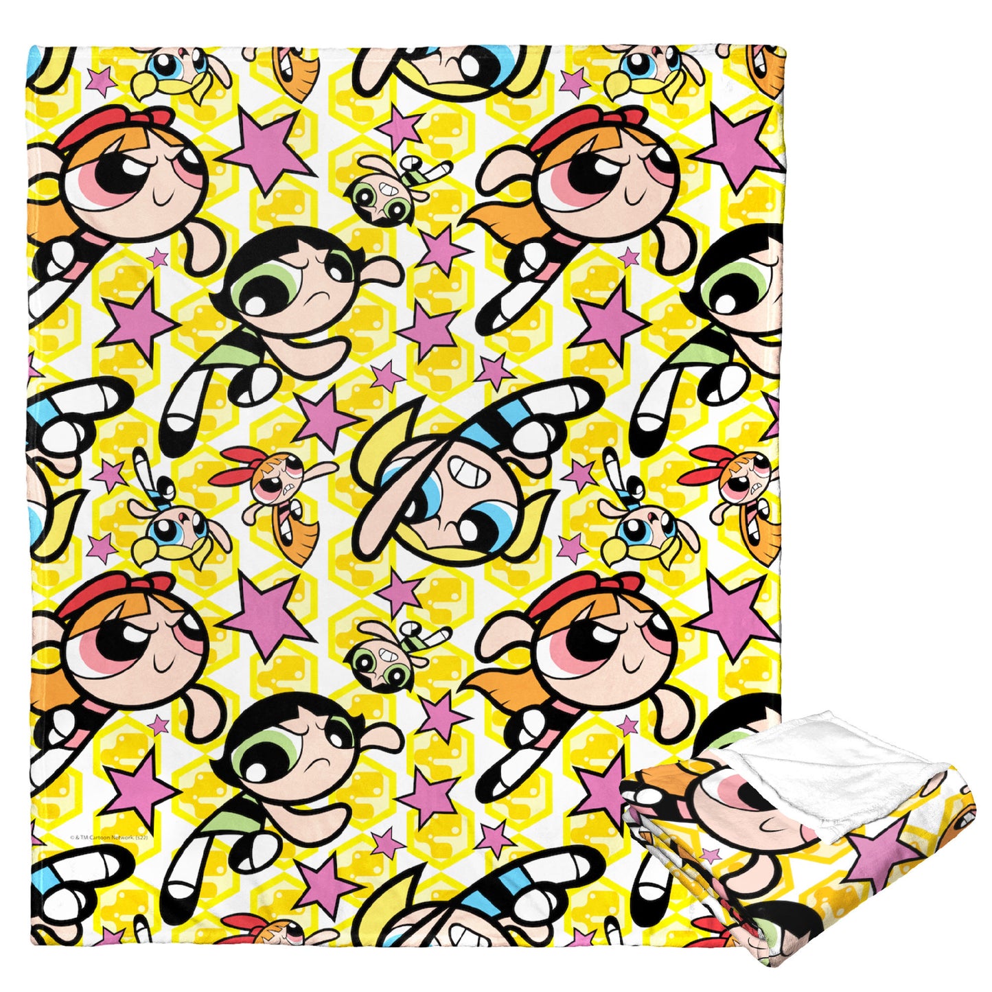 POWERPUFF GIRLS Fighting Crime Throw Blanket 50"x60"