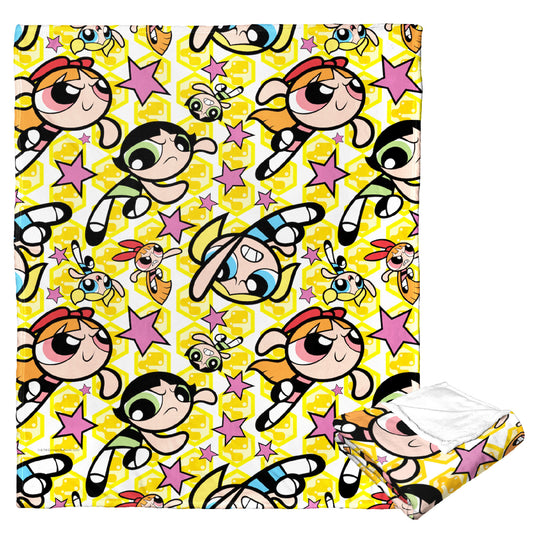POWERPUFF GIRLS Fighting Crime Throw Blanket 50"x60"