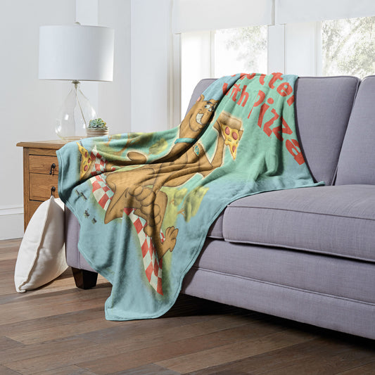 Scooby Doo, Pizza is Life Throw Blanket 50"x60"