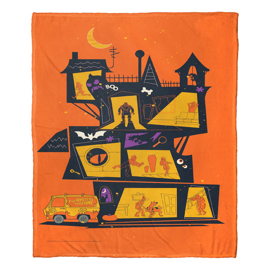 Warner Bros. Scooby-Doo Haunted House Throw Blanket 50"x60"