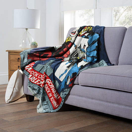 DC Comics Batman Harley is Back Throw Blanket 50"x60"