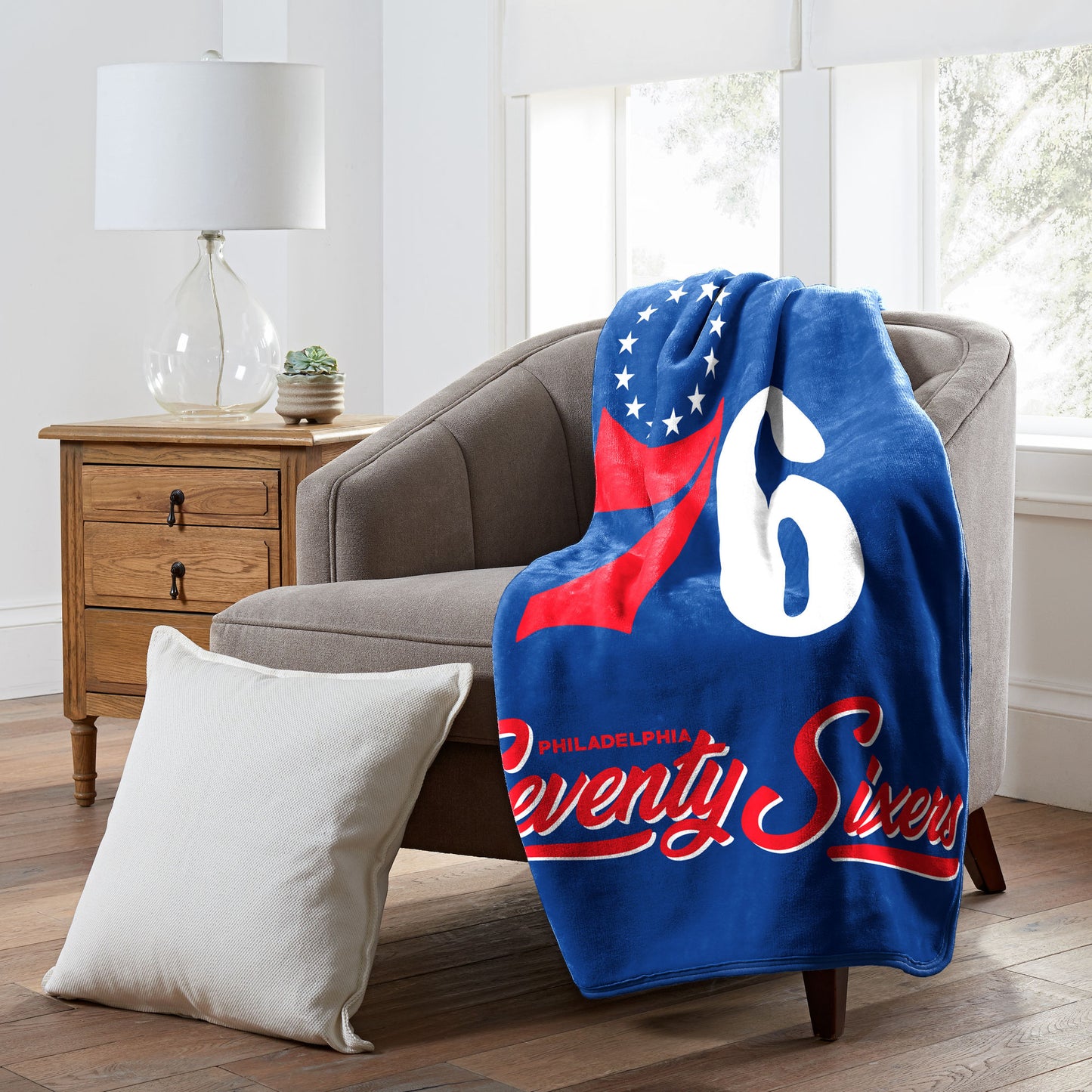 76ers OFFICIAL NBA "Signature" Raschel Throw Blanket 50"x60"