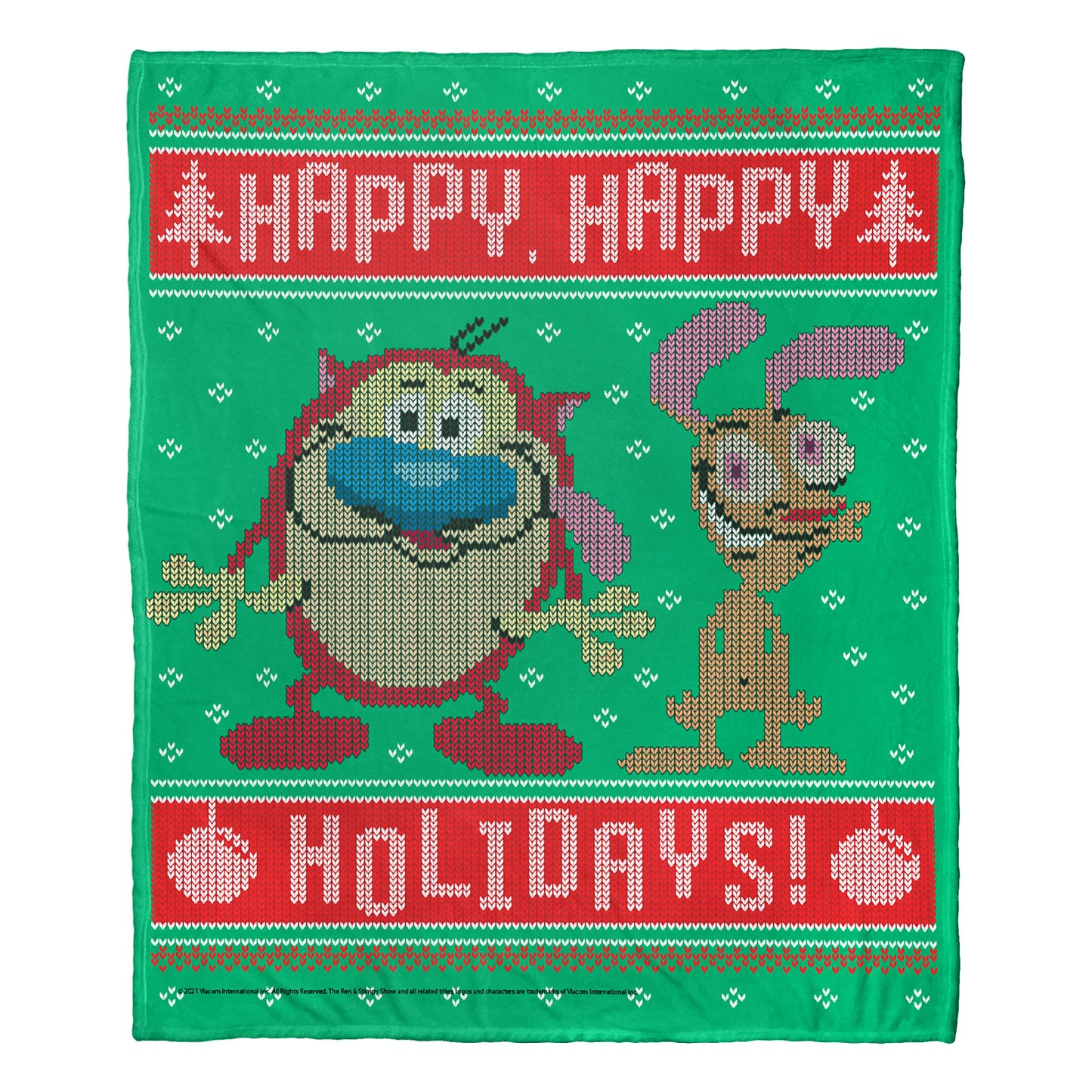 Ren & Stimpy, Happy Happy Holidays Throw Blanket 50"x60"