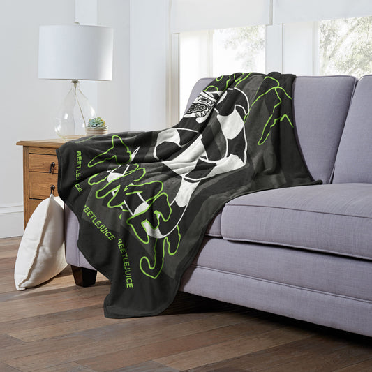 Beetlejuice Say it Three Times Throw Blanket 50"x60"