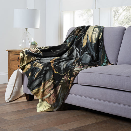 DC Comics Batman Swiging In Throw Blanket 50"x60"