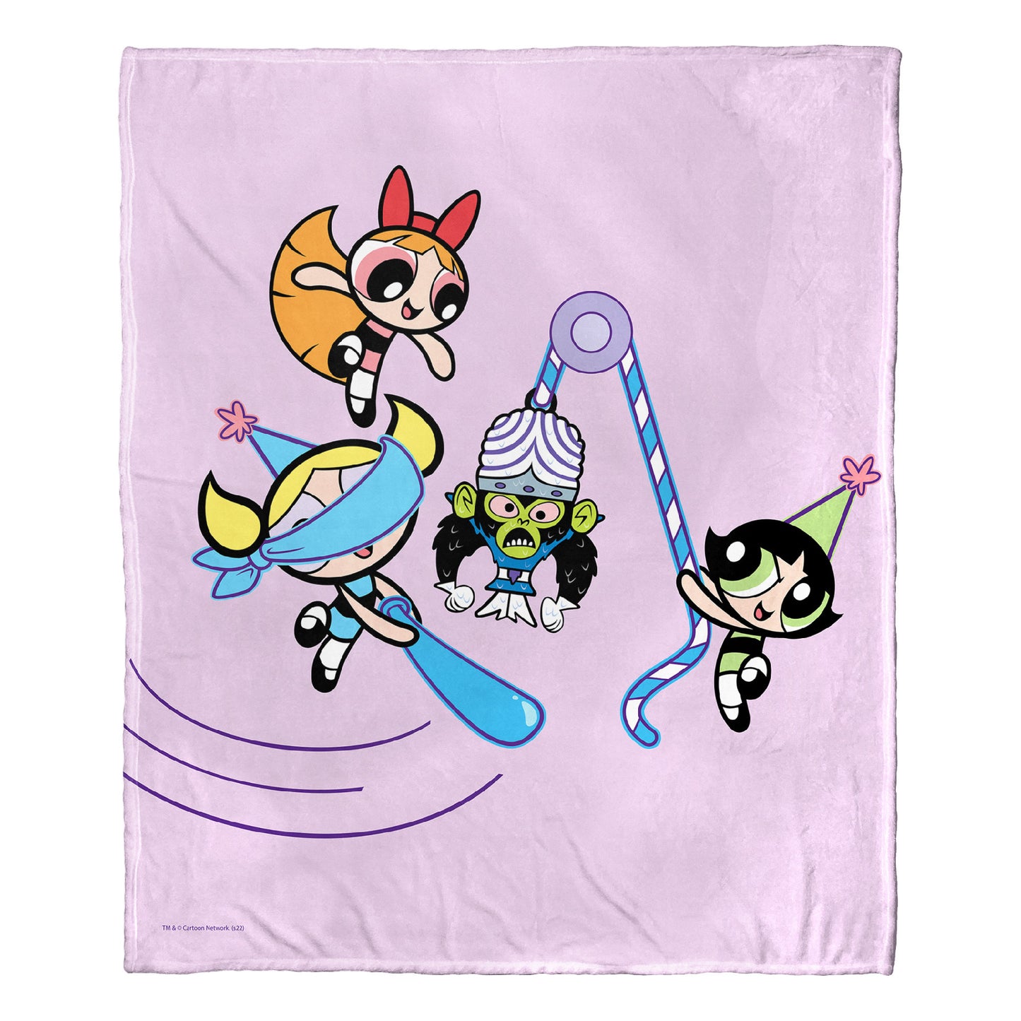 POWERPUFF GIRLS, Birthday Bash the Baddie, Silk Touch Throw Blanket, 50"x60"