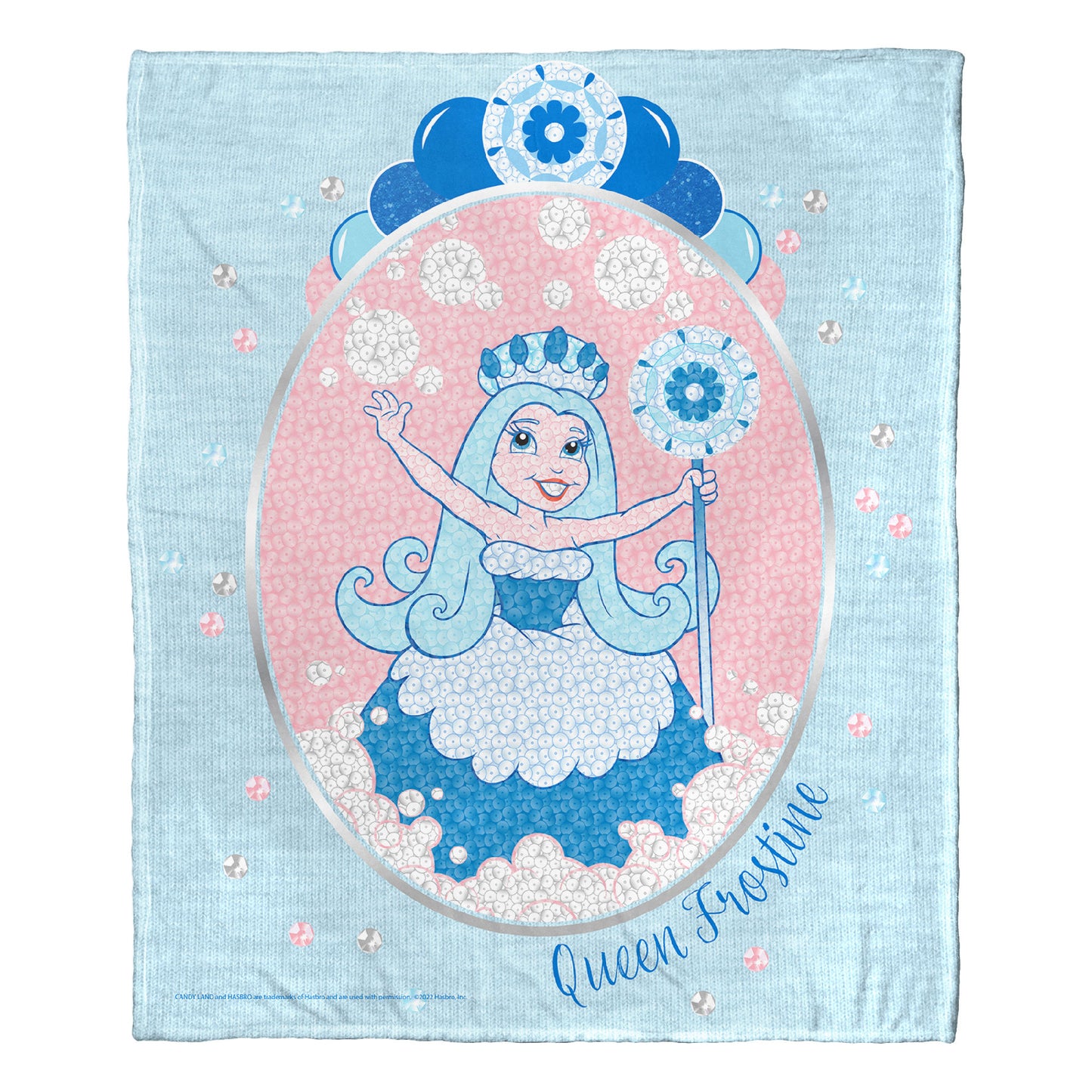Hasbro Candyland Sequined Frostine Throw Blanket 50"x60"