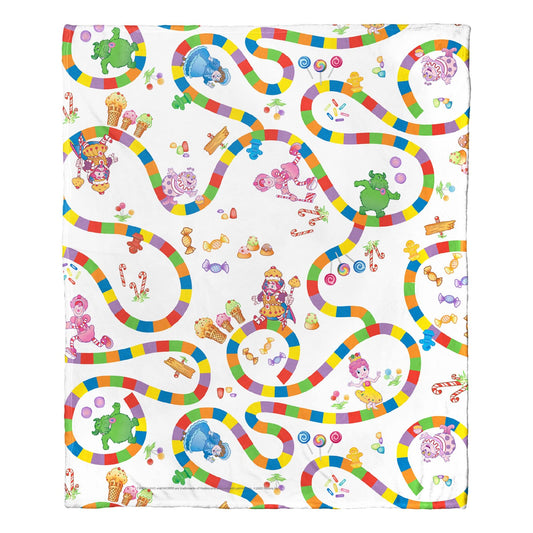 Hasbro Candyland Silk Touch Throw Blanket 50"x60" Walk Through Candyland